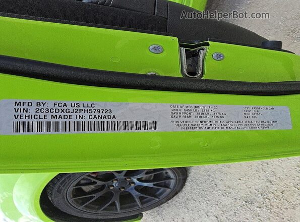 2C3CDXGJ2PH579723 2023 DODGE CHARGER Green 