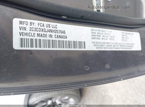 2C3CDXGJ4NH257646 2022 DODGE CHARGER Gray Engine compartment view