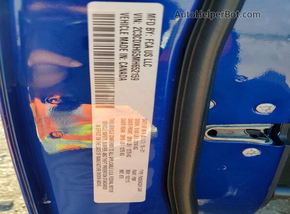 2C3CDXHG5MH652159 2021 DODGE CHARGER Blue Engine compartment view