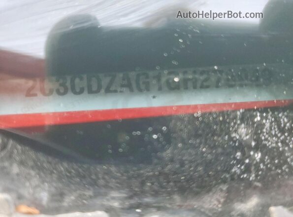 2C3CDZAG1GH278949 2016 DODGE CHALLENGER Red Engine compartment view