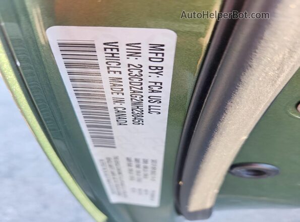 2C3CDZAG2NH238456 2022 DODGE CHALLENGER Green Engine compartment view