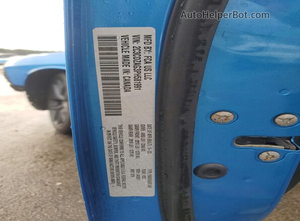 2C3CDZAG3PH581991 2023 DODGE CHALLENGER Синий Вид подкапотного пространства