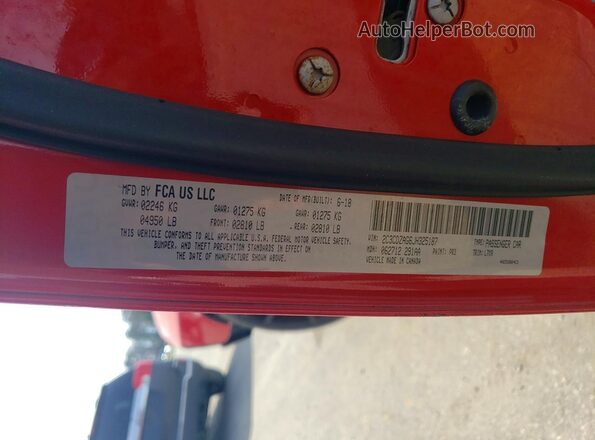 2C3CDZAG6JH325187 2018 DODGE CHALLENGER Красный Вид подкапотного пространства