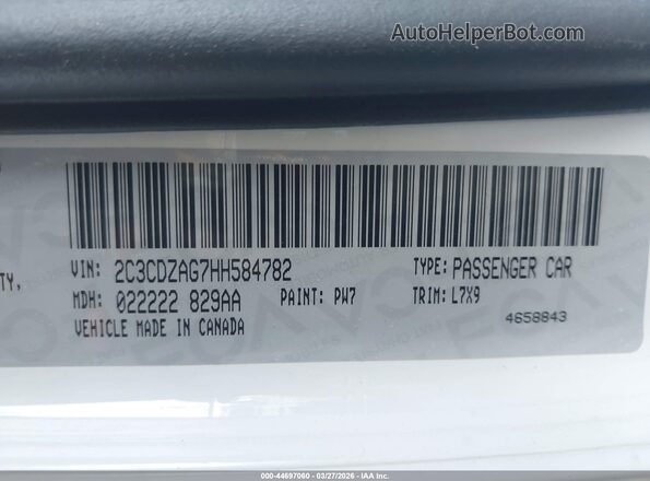 2C3CDZAG7HH584782 2017 DODGE CHALLENGER White Շարժիչի բաժամունքի տեսք