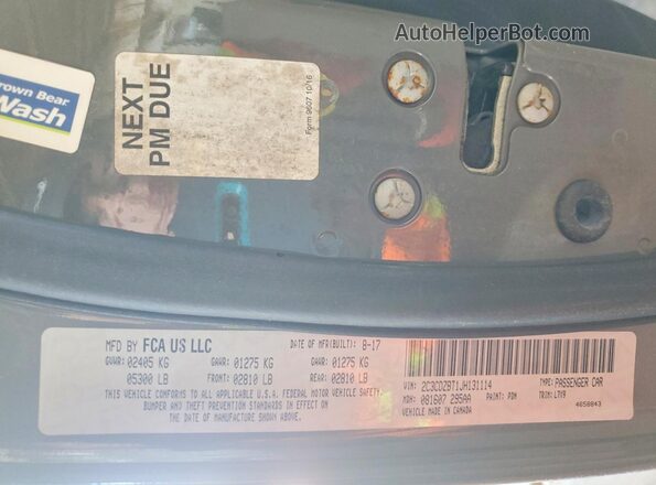 2C3CDZBT1JH131114 2018 DODGE CHALLENGER Gray Widok komory silnika