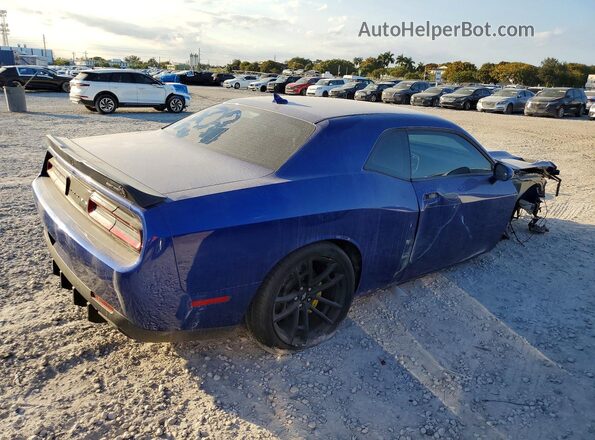 2C3CDZFJ0MH645081 2021 DODGE CHALLENGER Blue Trasero derecho