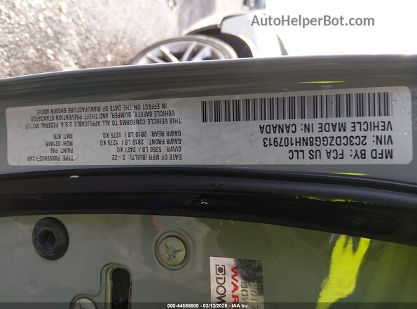 2C3CDZGG8NH107913 2022 DODGE CHALLENGER Gray ძრავის განყოფილების ხედი