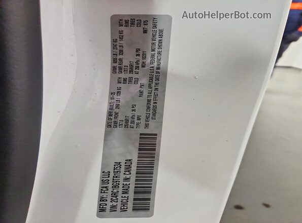 2C4RC1BG9TR197534 2026 CHRYSLER PACIFICA White Вид наклейки з VIN-кодом