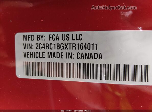 2C4RC1BGXTR164011 2026 CHRYSLER PACIFICA Red 