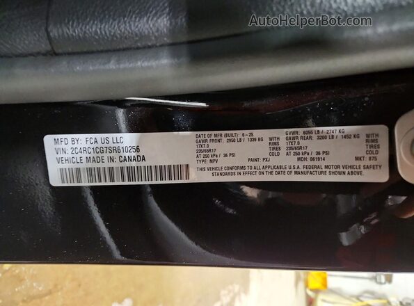 2C4RC1CG7SR610256 2025 CHRYSLER VOYAGER Black Widok naklejki z numerem VIN