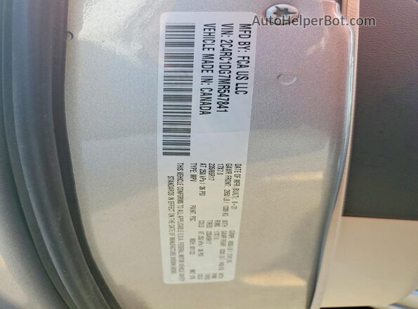 2C4RC1DG7MR547841 2021 CHRYSLER VOYAGER Серебряный 