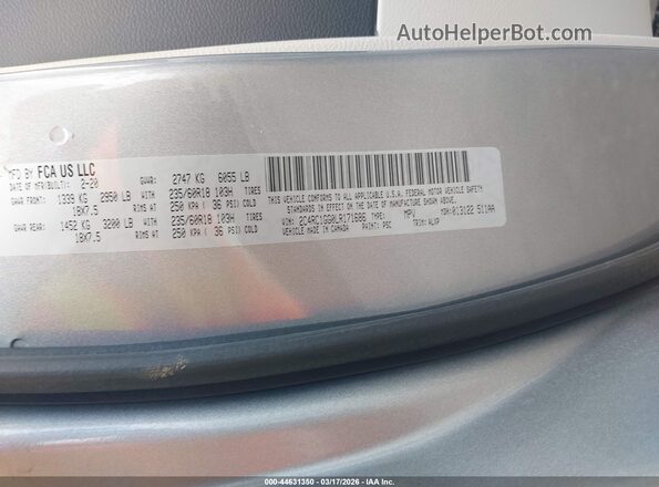 2C4RC1GG0LR171686 2020 CHRYSLER PACIFICA Серый Вид подкапотного пространства
