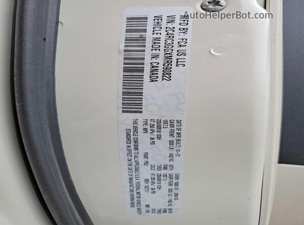 2C4RC3GGXMR590822 2021 CHRYSLER PACIFICA Бежевый Вид наклейки с VIN-кодом
