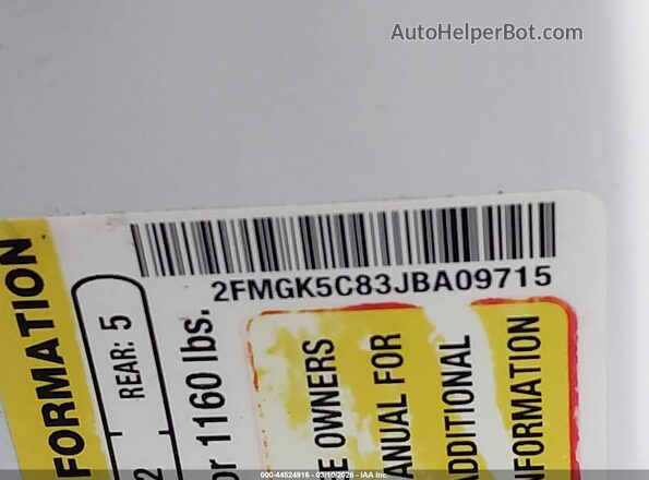 2FMGK5C83JBA09715 2018 FORD FLEX White 