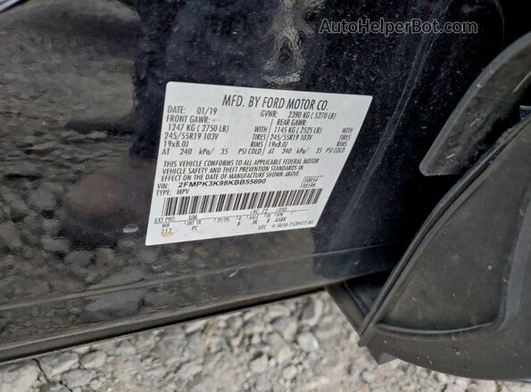 2FMPK3K98KBB55690 2019 FORD EDGE Black 