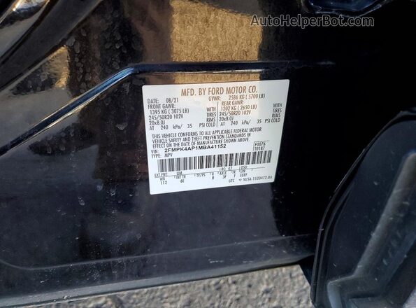 2FMPK4AP1MBA41152 2021 FORD EDGE Black VIN կոդի պիտակի տեսք