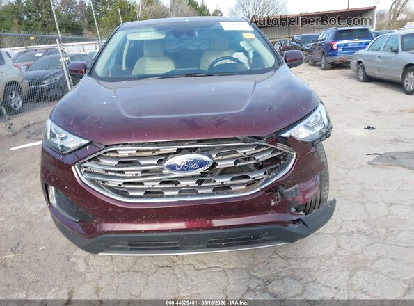 2FMPK4J90MBA15384 2021 FORD EDGE Maroon Vista del cuadro de instrumentos