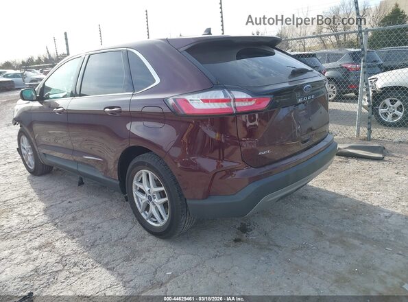 2FMPK4J90MBA15384 2021 FORD EDGE Maroon Trasero izquierdo