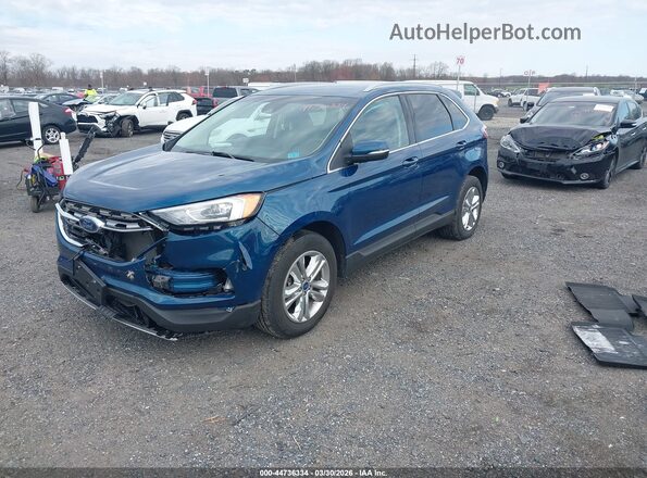 2FMPK4J91LBA49476 2020 FORD EDGE Синий Передняя левая четверть