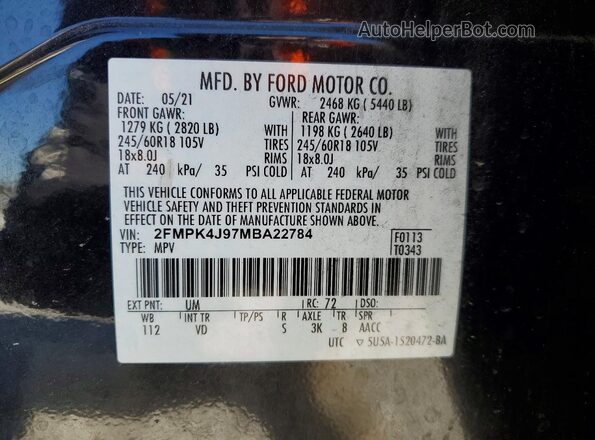 2FMPK4J97MBA22784 2021 FORD EDGE Black 
