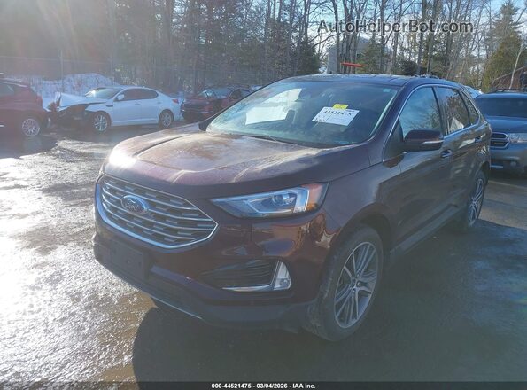2FMPK4K91MBA63491 2021 FORD EDGE Burgundy Առջևի ձախ երեք քառորդ տեսարան