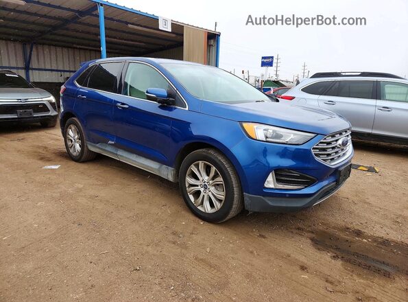 2FMPK4K94MBA50573 2021 FORD EDGE Blue Front right