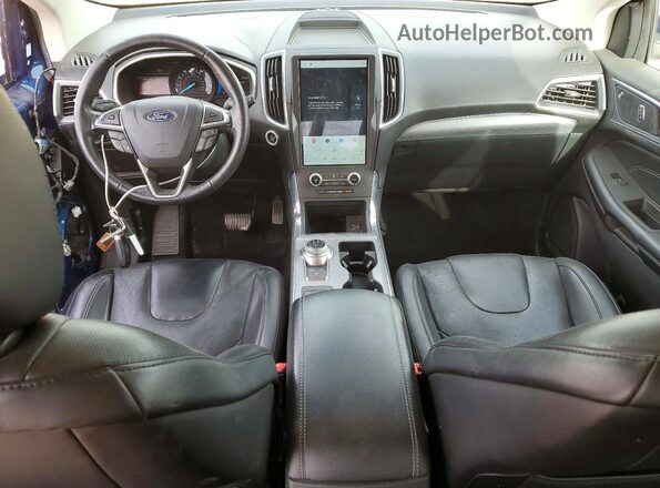 2FMPK4K99MBA27340 2021 FORD EDGE Blue Вид панелі приладів
