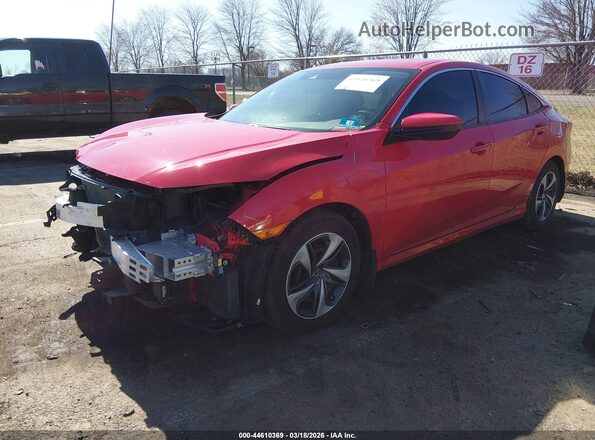 2HGFC2F66KH592514 2019 HONDA CIVIC Red წინა მარცხენა ხედი სამი მეოთხედიდან