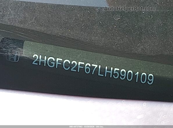 2HGFC2F67LH590109 2020 HONDA CIVIC Silver Vista del compartimento del motor