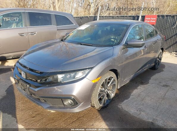 2HGFC2F83MH516950 2021 HONDA CIVIC Gray წინა მარცხენა ხედი სამი მეოთხედიდან