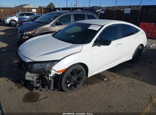 2HGFC2F88LH531653 2020 HONDA CIVIC White წინა მარცხენა ხედი სამი მეოთხედიდან