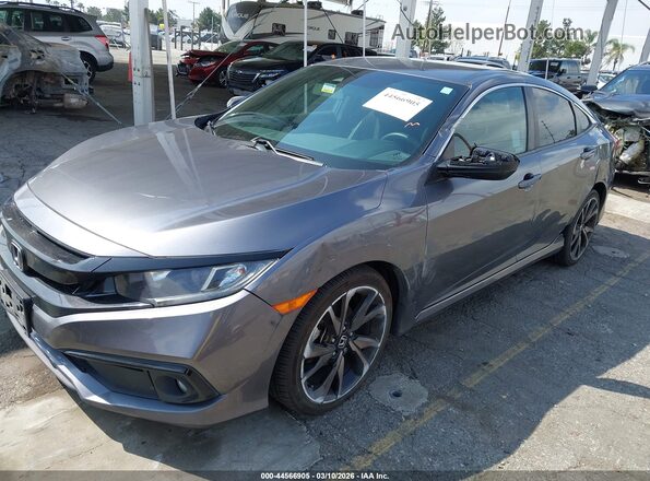 2HGFC2F88MH518225 2021 HONDA CIVIC Gray Առջևի ձախ երեք քառորդ տեսարան