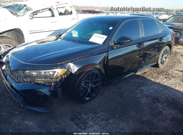2HGFE2F51SH502431 2025 HONDA CIVIC Black Առջևի ձախ երեք քառորդ տեսարան