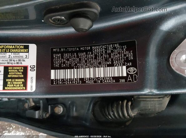 2T1BURHE0GC576964 2016 TOYOTA LL Blue ძრავის განყოფილების ხედი