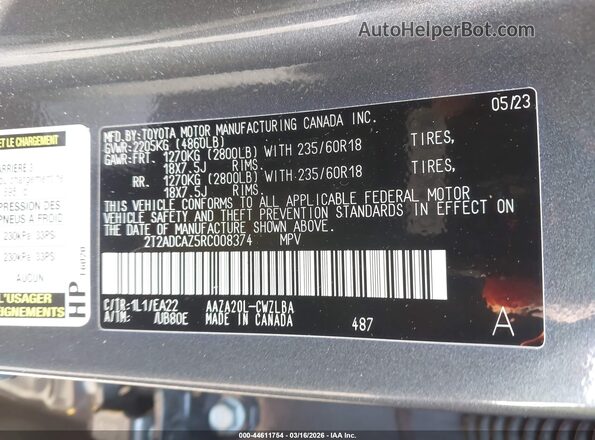 2T2ADCAZ5RC008374 2024 LEXUS NX 250 Gray ძრავის განყოფილების ხედი