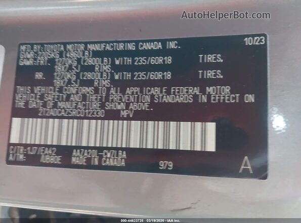 2T2ADCAZ5RC012330 2024 LEXUS NX 250 Gold Widok komory silnika