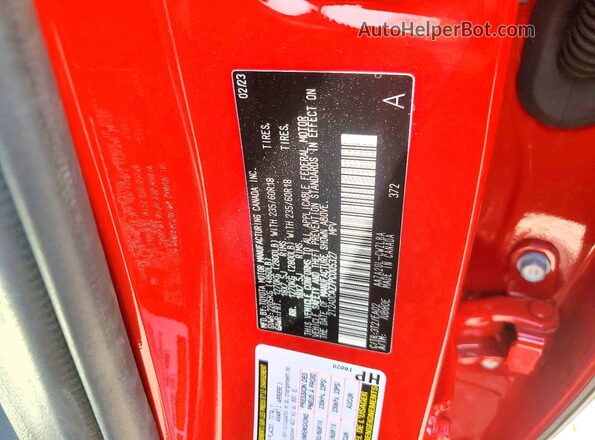 2T2ADCAZ7PC005327 2023 LEXUS NX Red VIN sticker view