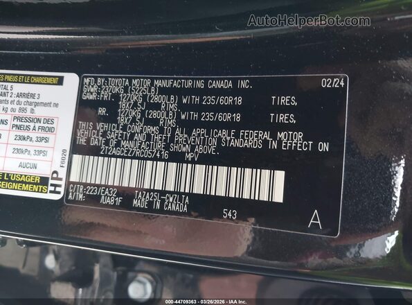 2T2AGCEZ7RC057416 2024 LEXUS NX 350 Black Vista del compartimento del motor