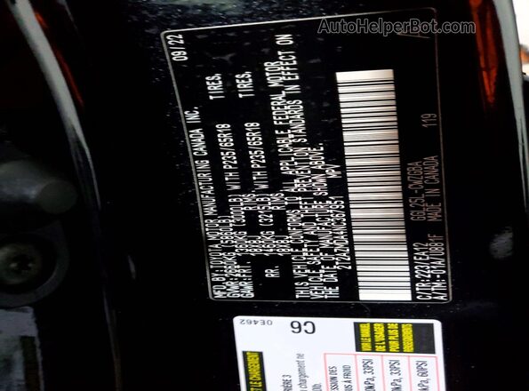 2T2AZMDA4NC367951 2022 LEXUS RX Black Вид наклейки з VIN-кодом