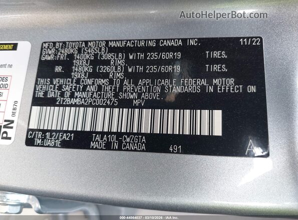 2T2BAMBA2PC002475 2023 LEXUS RX 350 Silver 