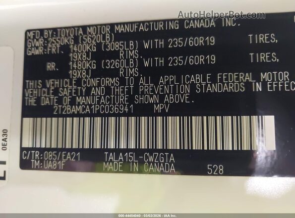 2T2BAMCA1PC036941 2023 LEXUS RX 350 Белый Вид подкапотного пространства