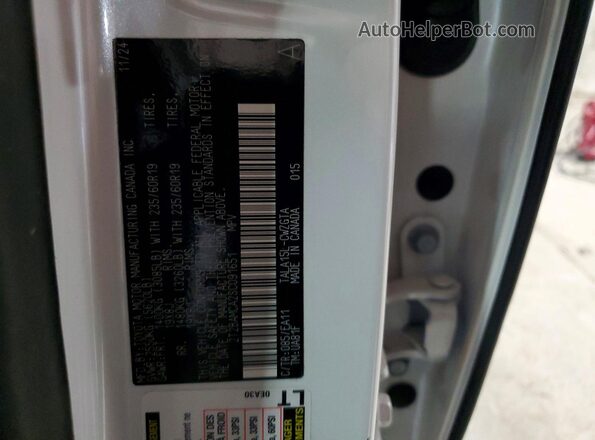 2T2BAMCA2SC091651 2025 LEXUS RX White VIN կոդի պիտակի տեսք