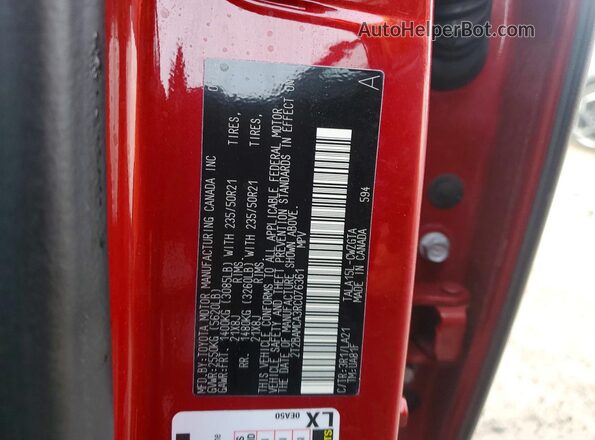 2T2BAMCA3RC076361 2024 LEXUS RX Red Vista del compartimento del motor