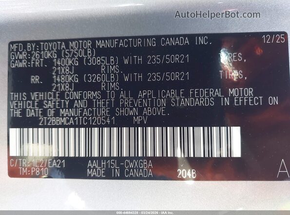 2T2BBMCA1TC120541 2026 LEXUS RX 350H Silver ძრავის განყოფილების ხედი