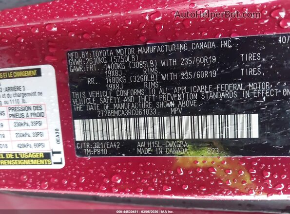 2T2BBMCA3RC061033 2024 LEXUS RX 350H Red Widok komory silnika