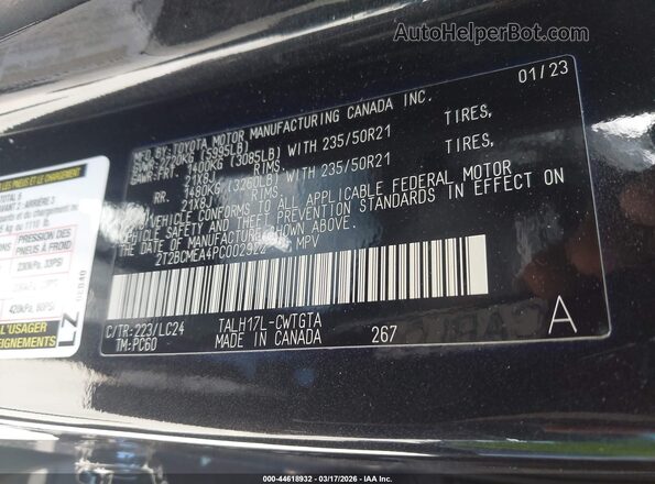 2T2BCMEA4PC002922 2023 LEXUS RX 500H Черный Вид подкапотного пространства