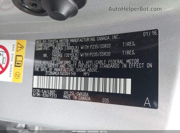 2T2BGMCA1GC004148 2016 LEXUS RX 450H Silver ძრავის განყოფილების ხედი