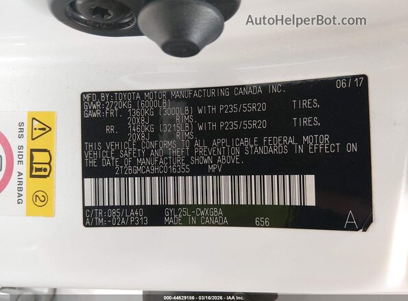 2T2BGMCA9HC016355 2017 LEXUS RX 450H White Вид підкапотного простору