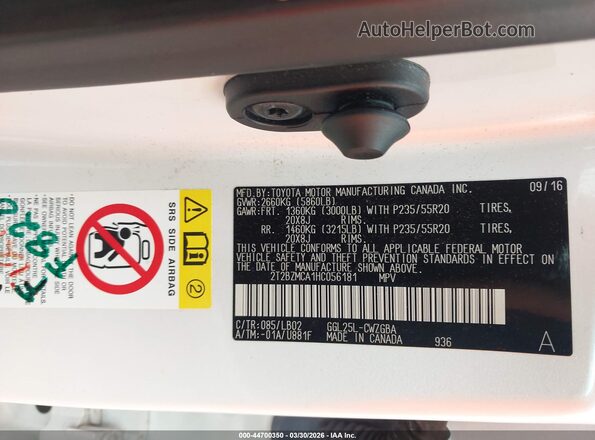 2T2BZMCA1HC056181 2017 LEXUS RX 350 Белый Вид подкапотного пространства