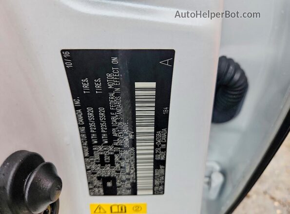 2T2BZMCA4HC063206 2017 LEXUS RX White Вид наклейки з VIN-кодом
